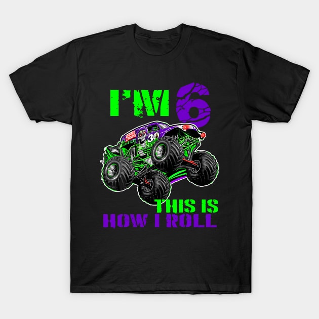 Monster Trucks Are My Jam 6th Birthday Boy years old T-Shirt by Aleem James